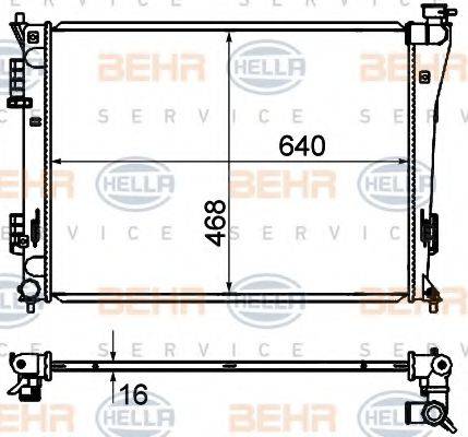 Радіатор, охолодження двигуна BEHR HELLA SERVICE 8MK 376 735-251