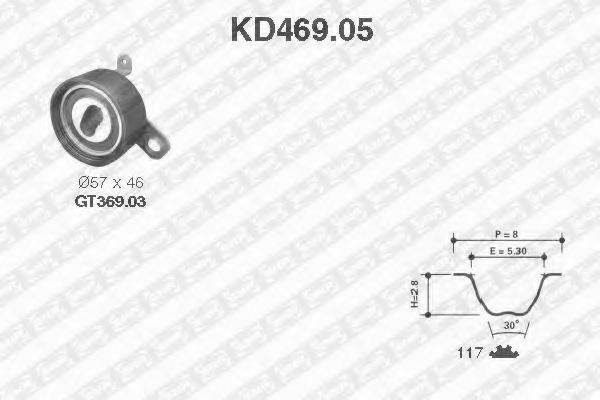Комплект ременя ГРМ KD469.05 SNR