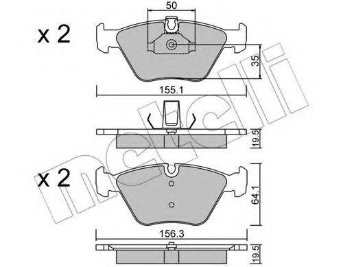 Комплект гальмівних колодок, дискове гальмо 22-0207-0 METELLI