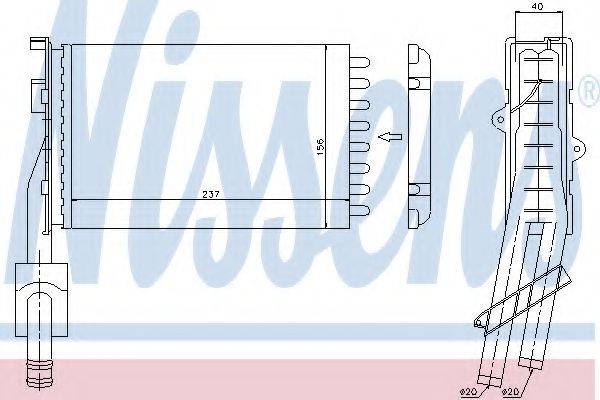 Теплообмінник, опалення салону 73352 NISSENS