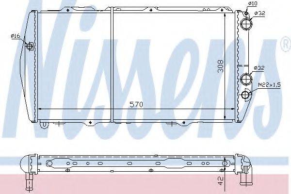 Радіатор, охолодження двигуна 604551 NISSENS