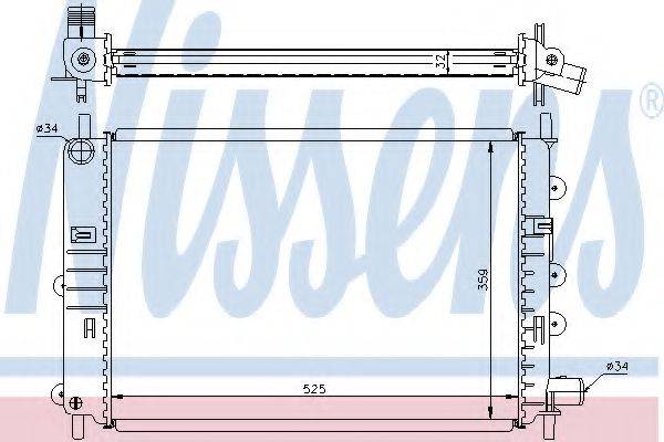 Радіатор, охолодження двигуна 62164A NISSENS
