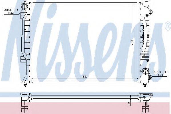 Радіатор, охолодження двигуна 60422A NISSENS