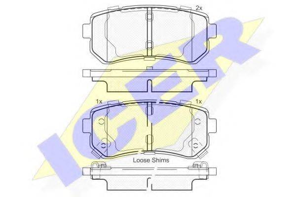 Комплект гальмівних колодок, дискове гальмо