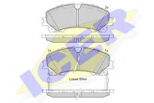 Комплект гальмівних колодок, дискове гальмо 182202 ICER