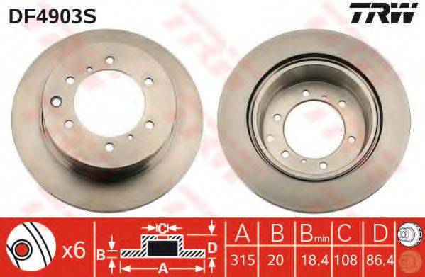 гальмівний диск DF4903S TRW