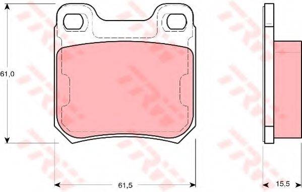 Комплект гальмівних колодок, дискове гальмо GDB1346 TRW