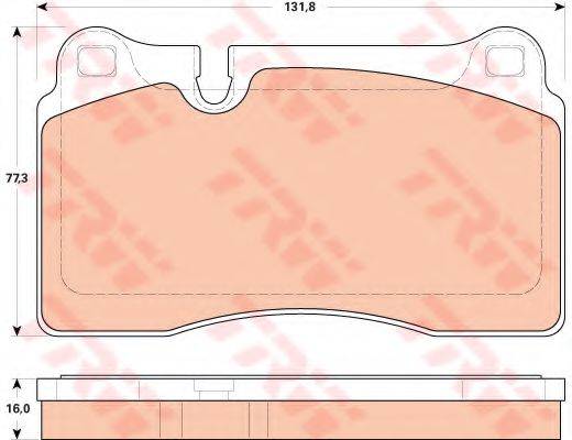 Комплект гальмівних колодок, дискове гальмо GDB1912 TRW