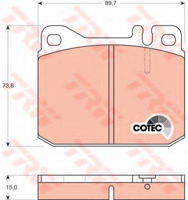 Комплект гальмівних колодок, дискове гальмо GDB242 TRW