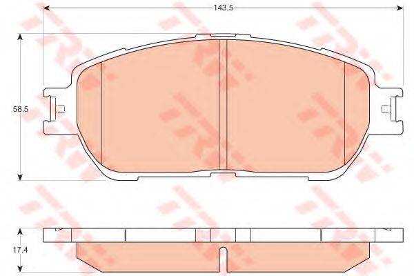 Комплект гальмівних колодок, дискове гальмо GDB3612 TRW
