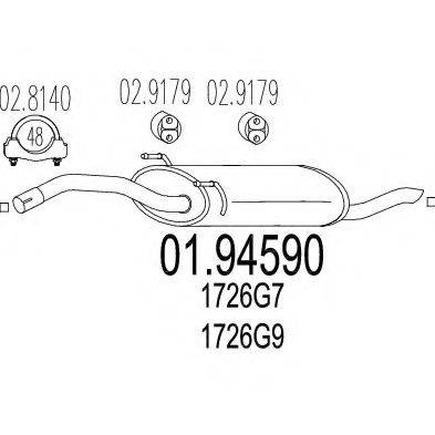 Глушник вихлопних газів кінцевий 01.94590 MTS