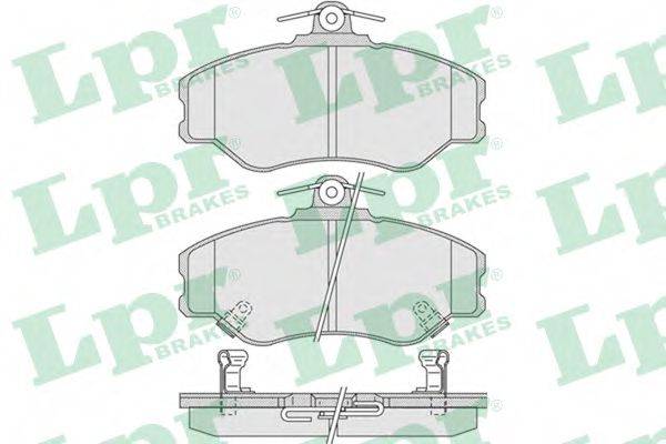 Комплект гальмівних колодок, дискове гальмо 05P1009 LPR