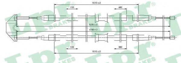 Трос, стоянкова гальмівна система C0550B LPR