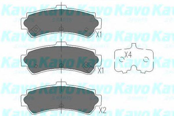 Комплект гальмівних колодок, дискове гальмо KBP-6550 KAVO PARTS