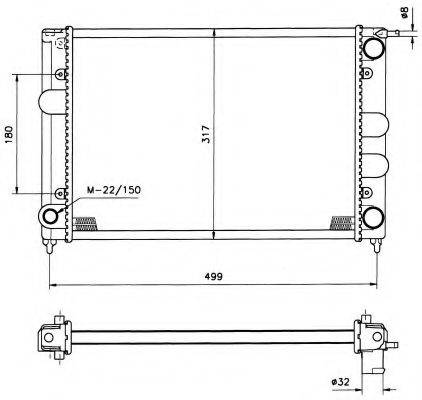 Радіатор, охолодження двигуна 529505 NRF