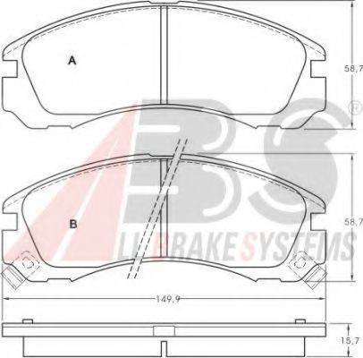 Комплект гальмівних колодок, дискове гальмо 36753 A.B.S.
