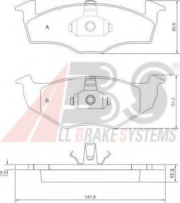 Комплект гальмівних колодок, дискове гальмо 36969 A.B.S.
