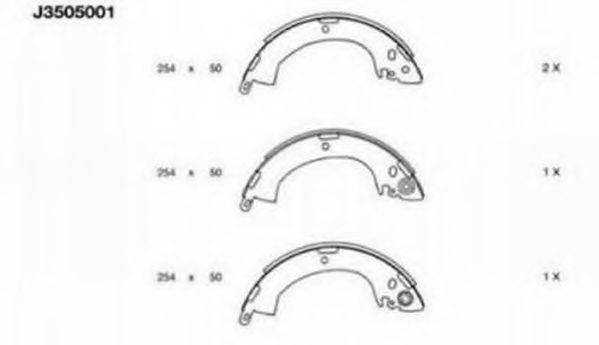 Комплект гальмівних колодок J3505001 NIPPARTS