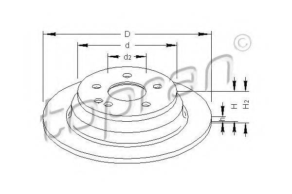 гальмівний диск 401 928 TOPRAN