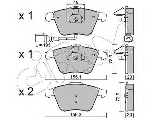Комплект гальмівних колодок, дискове гальмо 822-549-4 CIFAM