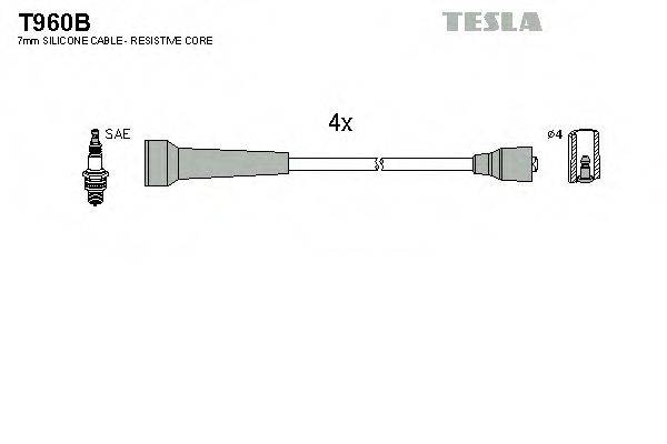 Комплект дротів запалення T960B TESLA
