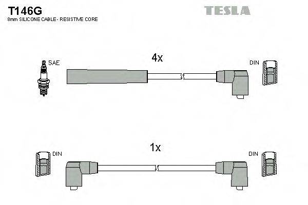 Комплект дротів запалення T146G TESLA