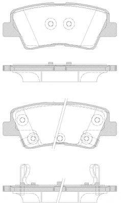 Комплект гальмівних колодок, дискове гальмо P12623.42 WOKING