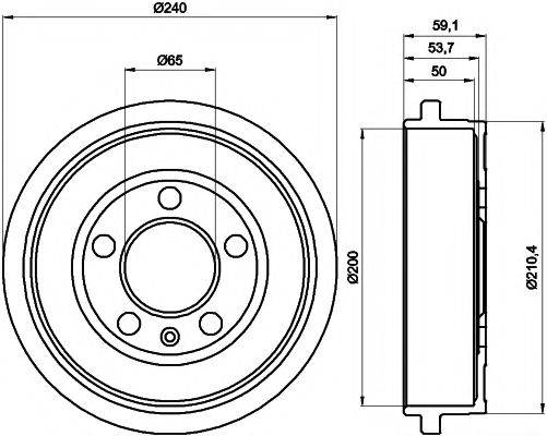 Гальмівний барабан 8DT 355 300-371 HELLA PAGID