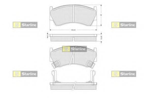 Комплект гальмівних колодок, дискове гальмо BD S139 STARLINE