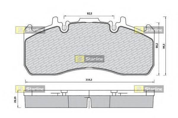 Комплект гальмівних колодок, дискове гальмо BD T023 STARLINE