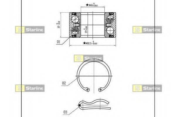 Комплект підшипника ступиці колеса LO 03423 STARLINE