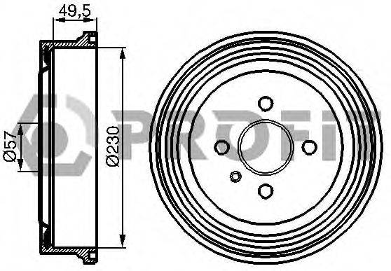 Гальмівний барабан 5020-0062 PROFIT