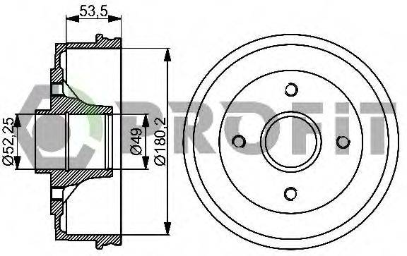 Гальмівний барабан 5020-0075 PROFIT
