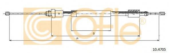 Трос, стоянкова гальмівна система 10.4705 COFLE