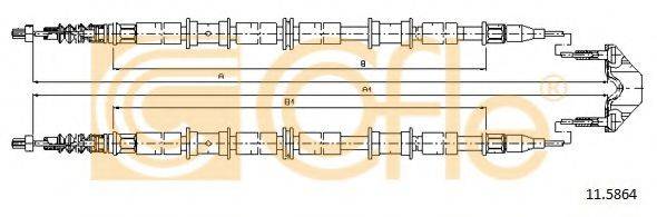 Трос, стоянкова гальмівна система 11.5864 COFLE