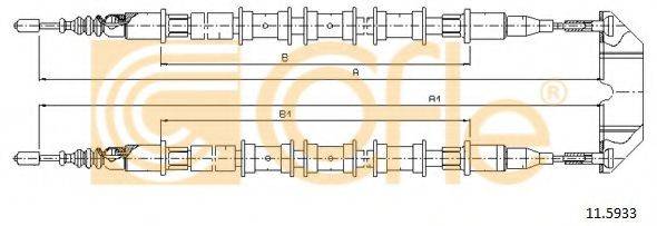 Трос, стоянкова гальмівна система 11.5933 COFLE