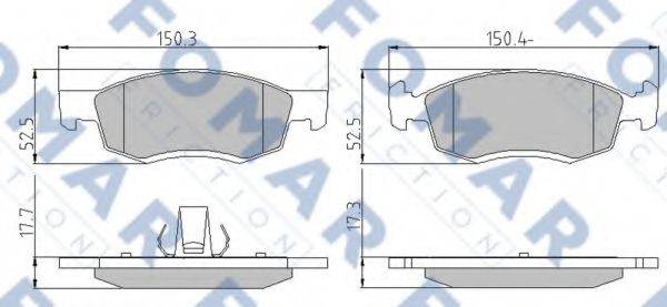 Комплект гальмівних колодок, дискове гальмо FO 873681 FOMAR FRICTION