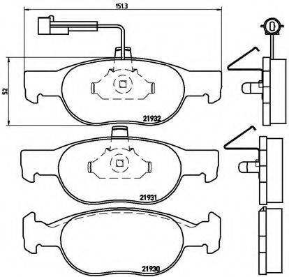 Комплект гальмівних колодок, дискове гальмо P 23 057 BREMBO