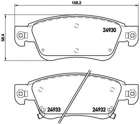 Комплект гальмівних колодок, дискове гальмо P 56 080 BREMBO